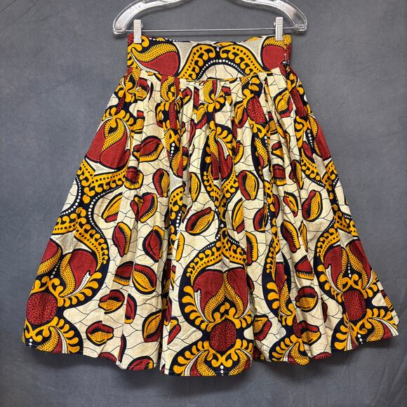 JiNaKI Skirt Seashells Puffy Midlength Wide Waist Swing Art to Wear Boho Western - Picture 2 of 13